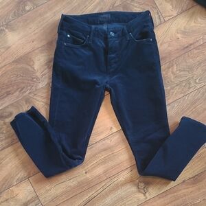 Mother Looker Crop Corderouy Jeans Navy 25